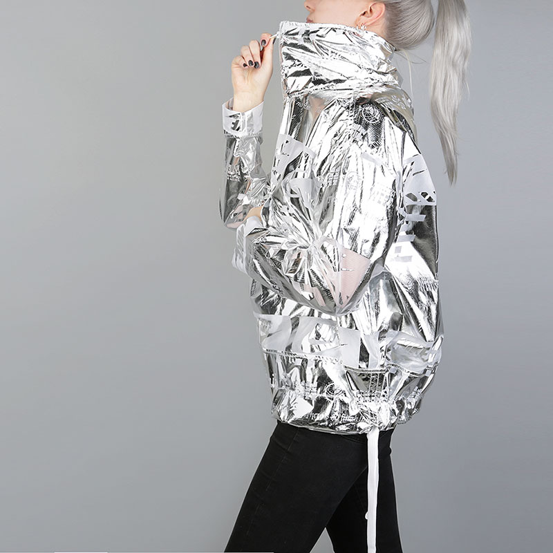 женская серебряная куртка Nike Metallic Women's Jacket 914210-100 - цена, описание, фото 1